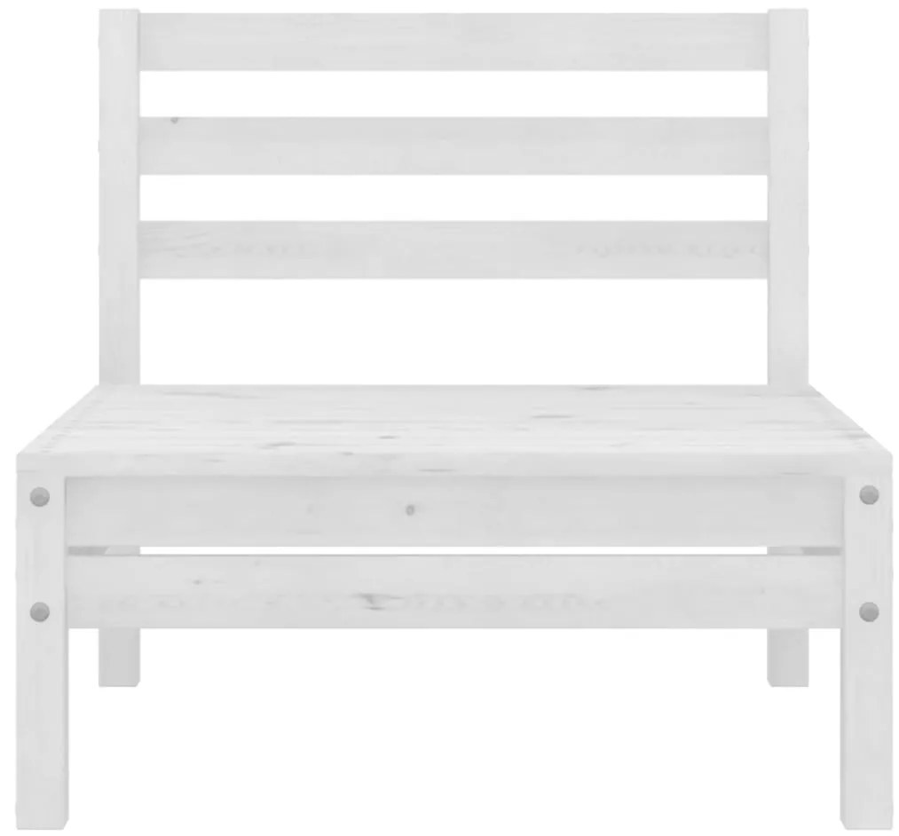 4 pcs conjunto lounge de jardim pinho maciço branco