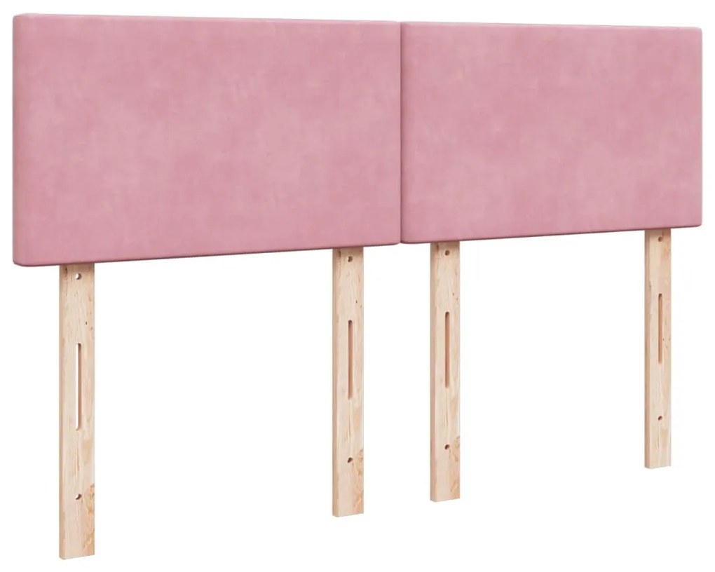 Cama com molas/colchão 160x200 cm veludo rosa