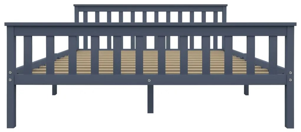 Estrutura de cama em pinho maciço 160x200 cm cinzento