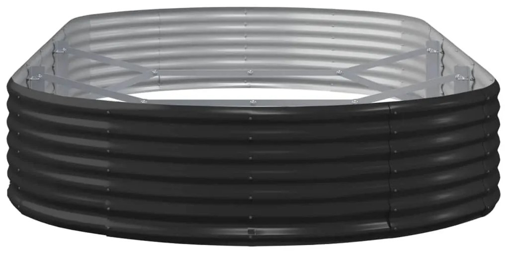 Canteiro elevado jardim 296x140x36 aço revestido a pó antracite