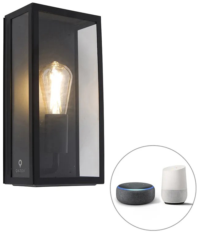LED Candeeiro de parede exterior inteligente preto com WiFi ST64 IP44 - Rotterdam Moderno