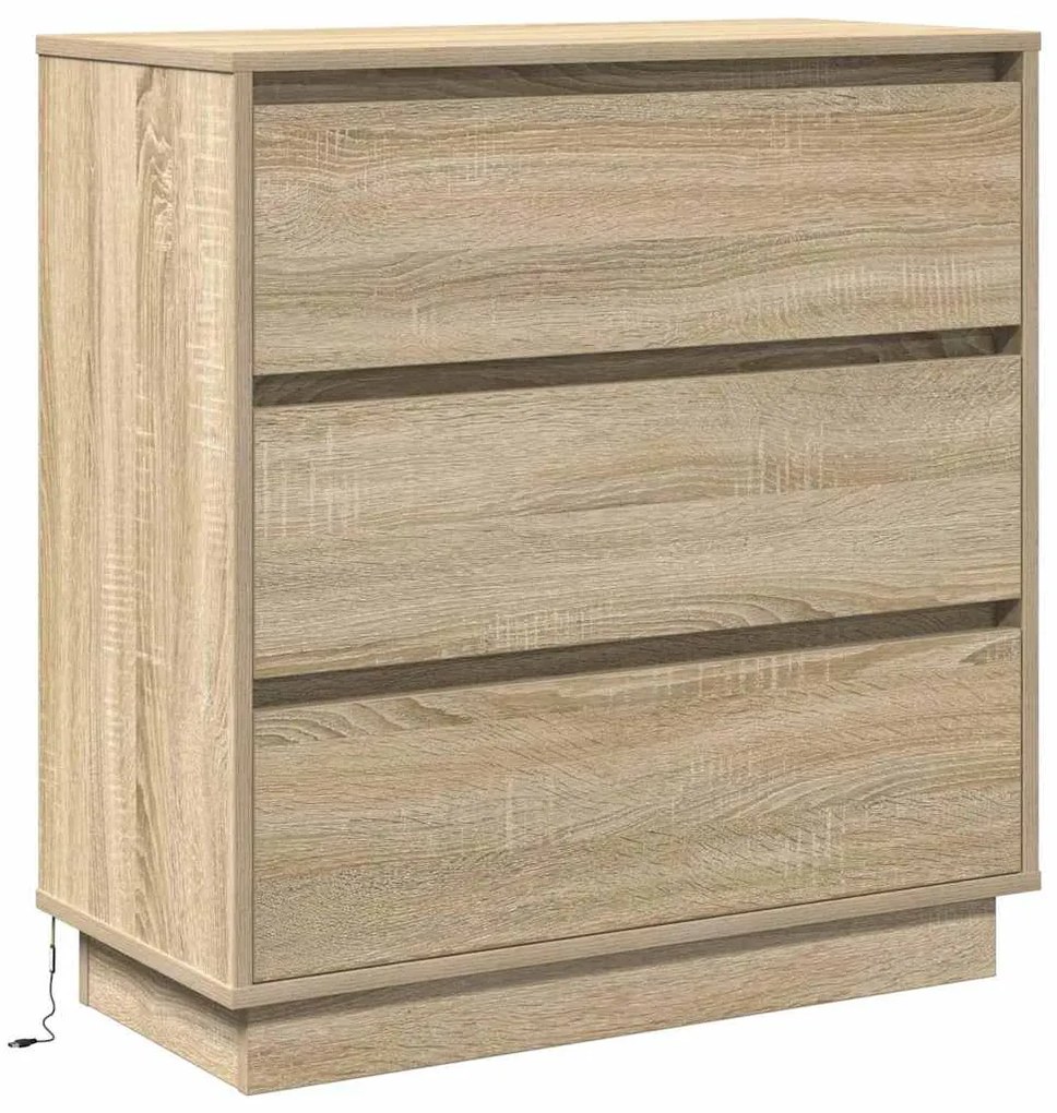 Cômoda com LED vidaXL Carvalho Sonoma 71x34,5x75 cm Madeira Engenharia