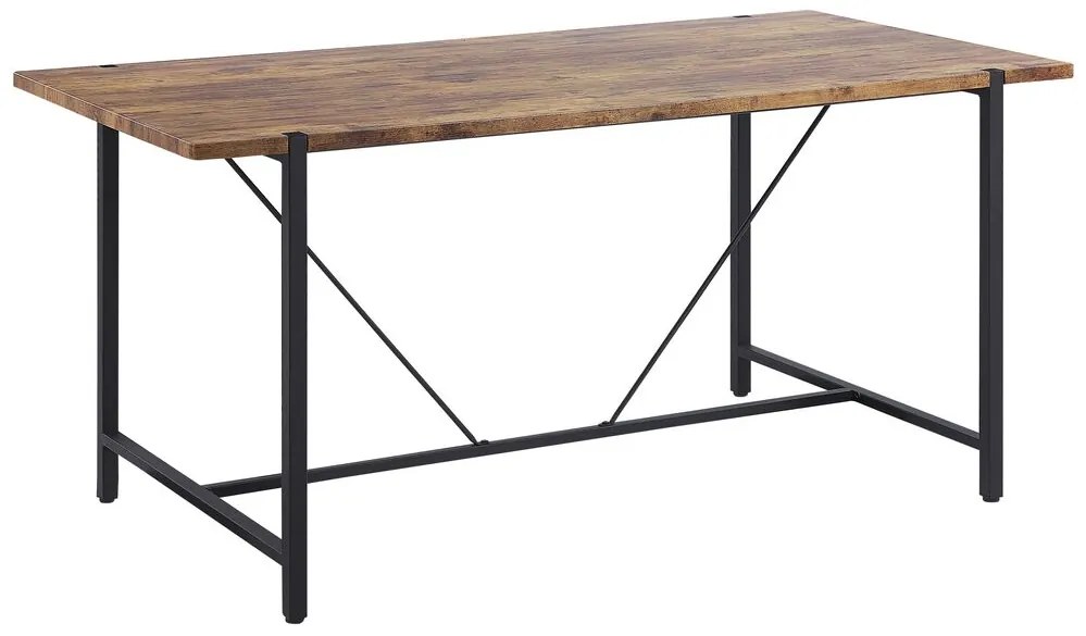 Mesa de jantar castanho escuro e preto 160 x 80 cm SARITAS Beliani