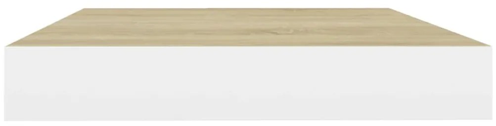 Prateleiras de parede 2 pcs 50x23x3,8 cm MDF carvalho e branco