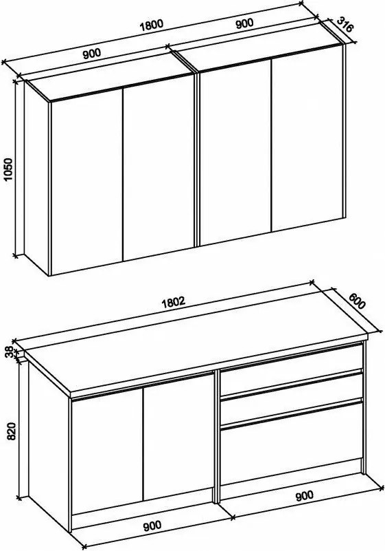 Conjunto para cozinha Houston 1869