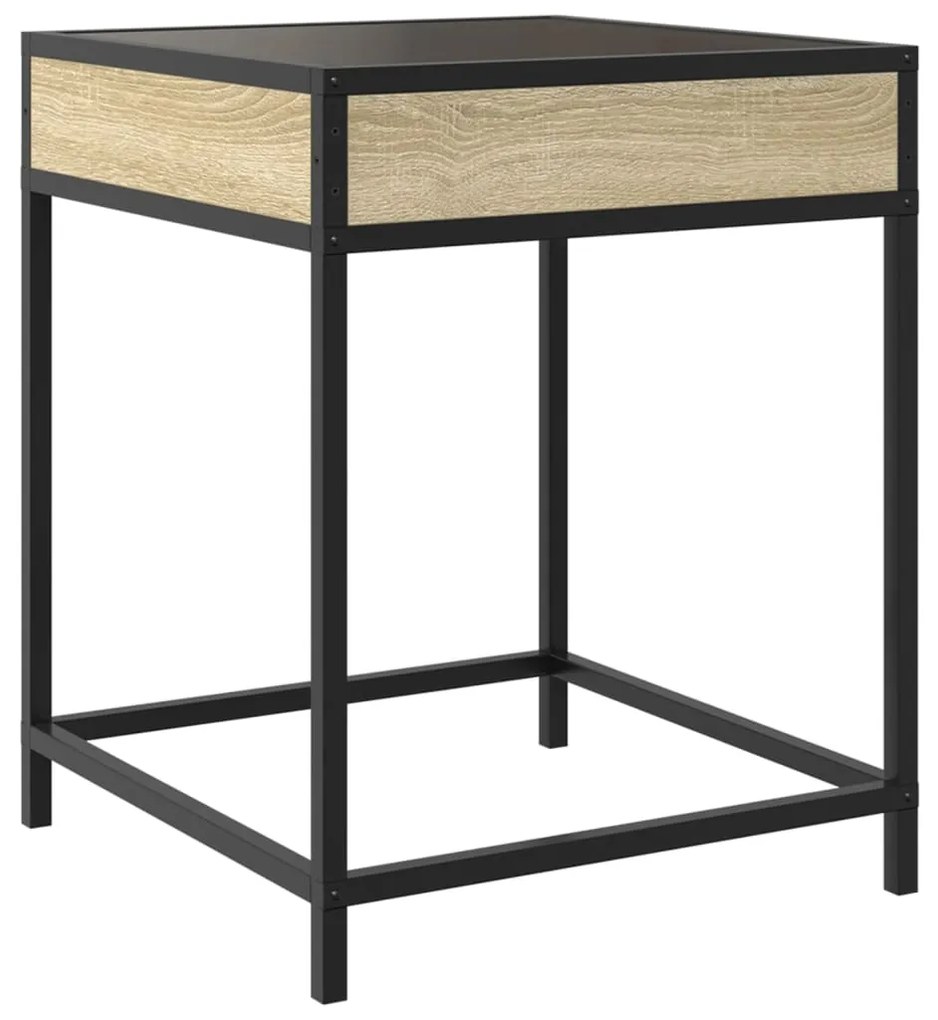 Mesa de centro luzes LED Infinity 40x40x51 cm carvalho sonoma