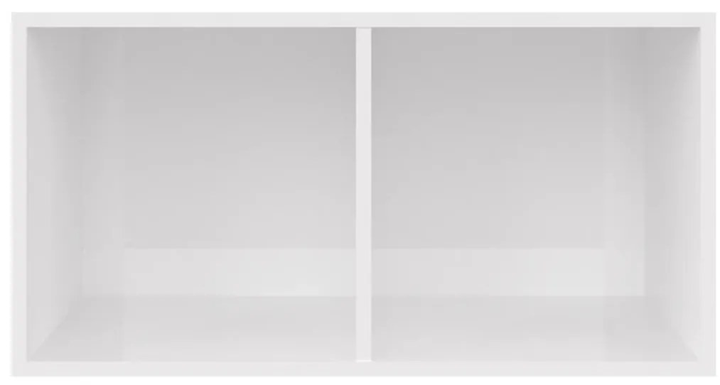 Caixa discos vinil 71x34x36cm derivado madeira branco brilhante
