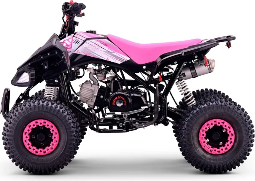 Mini moto 4 gasolina para crianças de 110cc Automática Roan Pantera R7 C/ Marcha atras e Limitador Rosa