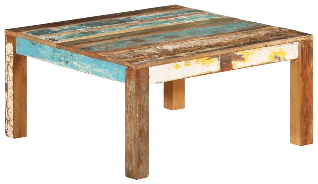 Mesa de centro 80x80x40 cm madeira recuperada maciça