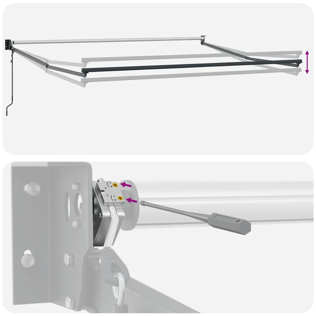 Toldo Retrátil Automático vidaXL Branco 500x300 cm