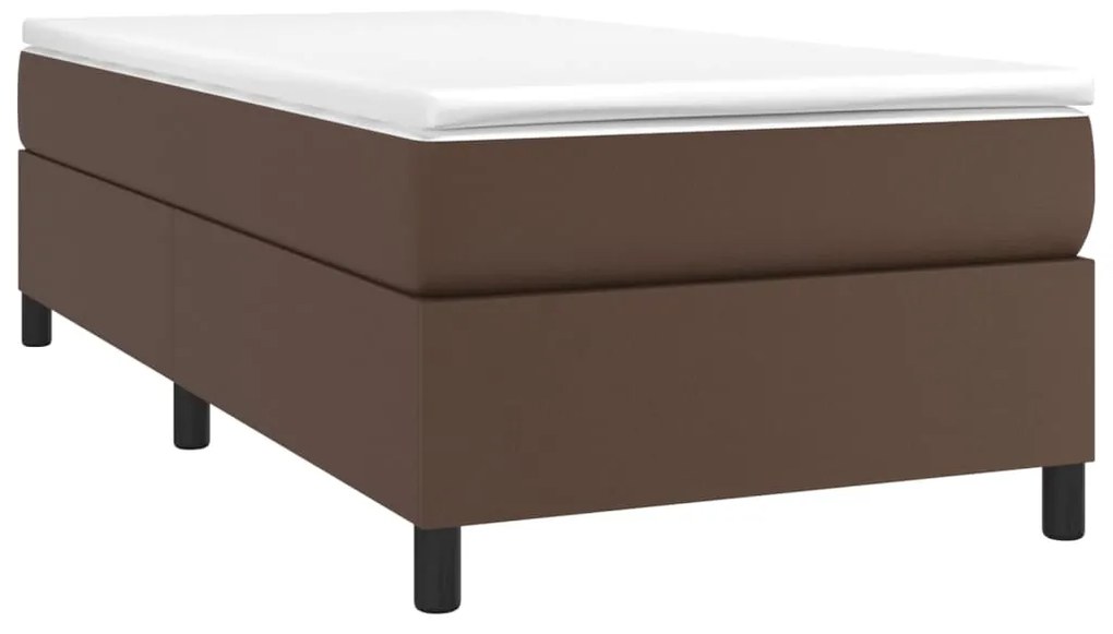 Estrutura de cama 80x200 cm couro artificial castanho