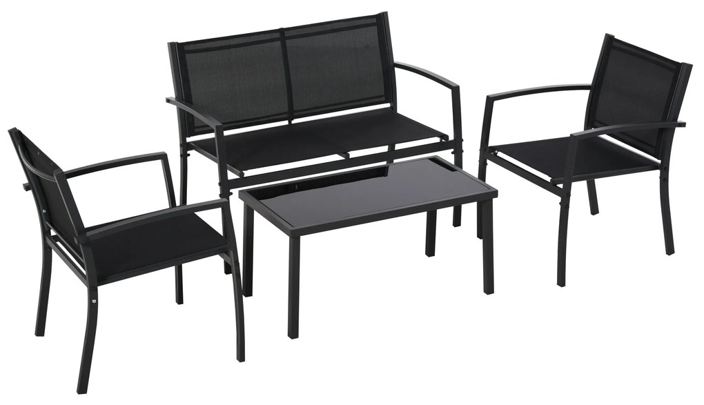 Conjunto de Móveis de Jardim Conjunto de 4 Peças Móveis de Exterior co