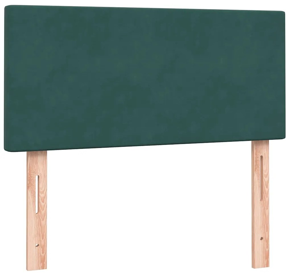 Cama com molas/colchão verde-escuro 90x210 cm veludo