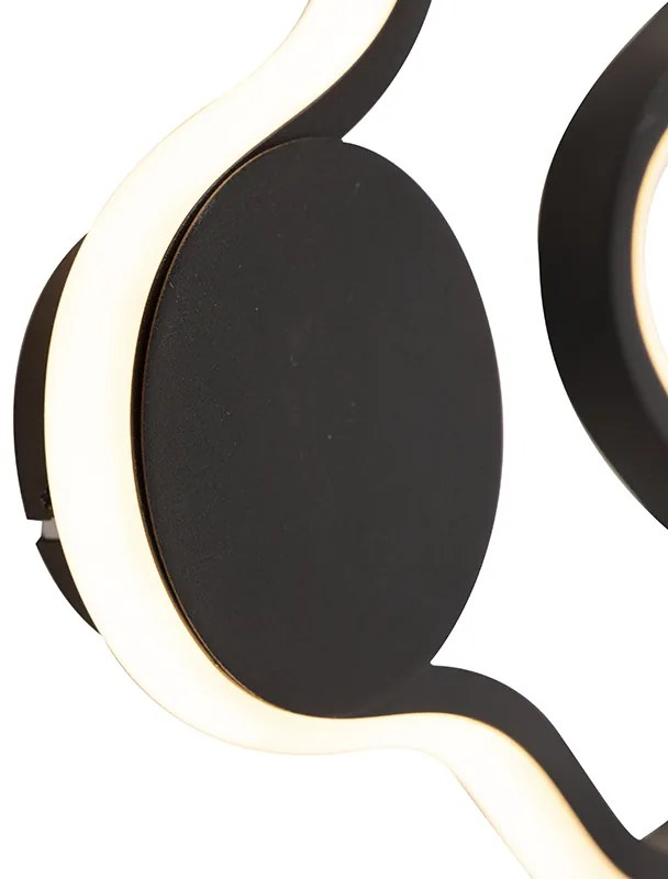 Candeeiro de parede moderno preto com LED - Plomp Moderno