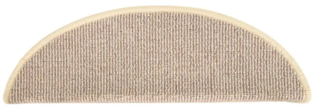 Tapete/carpete para degraus 15 pcs 65x21x4 cm branco e castanho