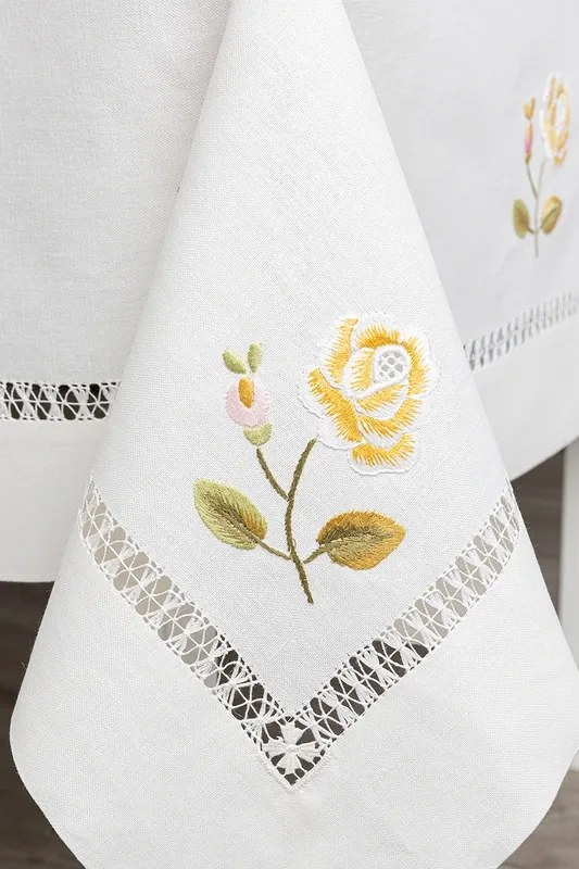 Toalha de mesa de linho bordada a mão 180x350 cm