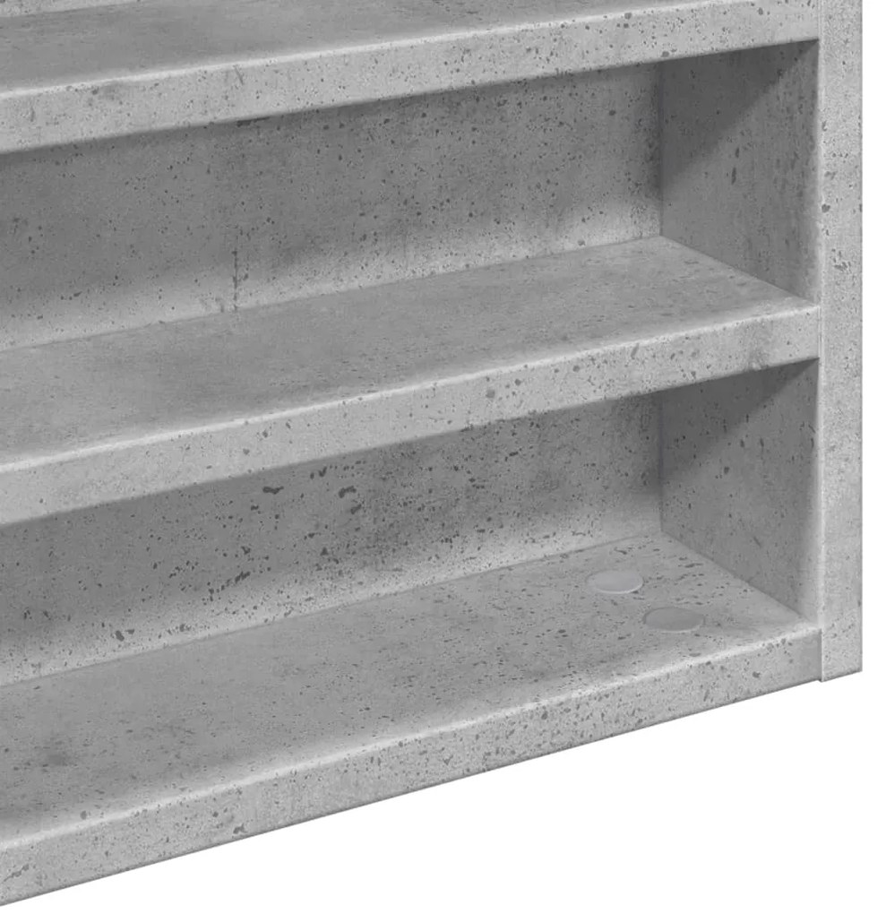 Armário vitrine 80x8,5x58 cm derivados de madeira cinza cimento