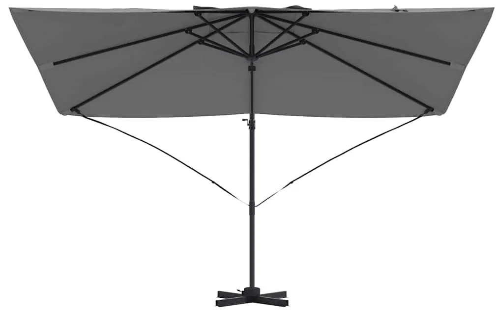 Guarda-Sol Cantilever Roma Antracite 352x251x260 cm de Alumínio