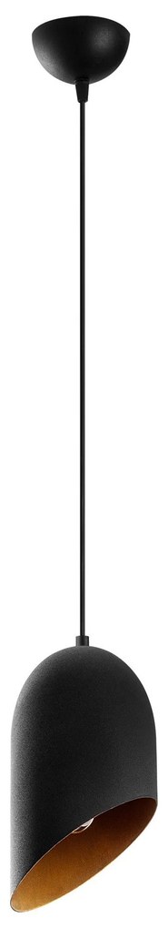 Chandelier Kesik – Preto e Dourado – Diâmetro 12 cm, Altura 121 cm