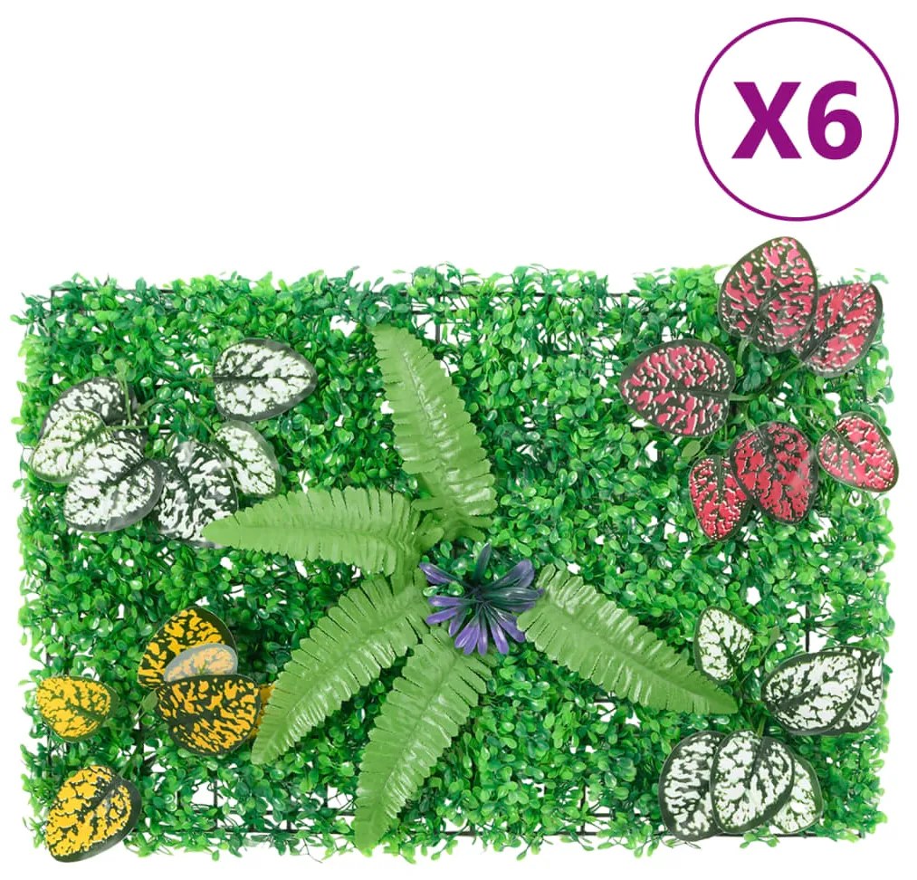  vidaXL Vedação de plantas artificiais 6 pcs 40x60 cm verde