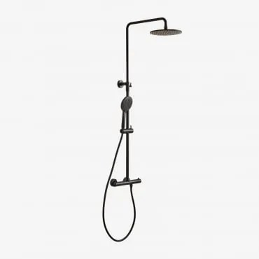 Coluna De Duche Termostática Em Latão Orveta Preto Mate - Sklum