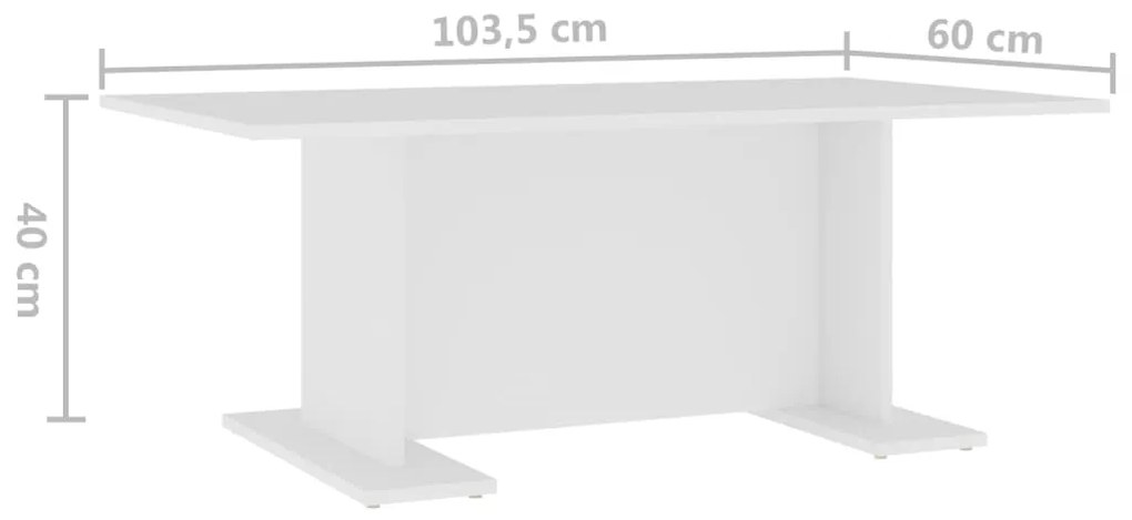 Mesa de centro 103,5x60x40 cm derivados de madeira branco