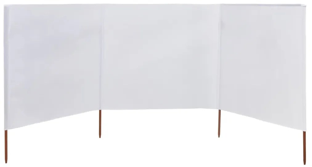 Para-vento com 3 painéis em tecido 400x120 cm branco