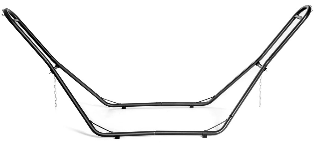 Suporte de rede com 2 Correntes e 2 ganchos em S Ideal com Barras Extensíveis 280 x 90 x 115 cm Preto