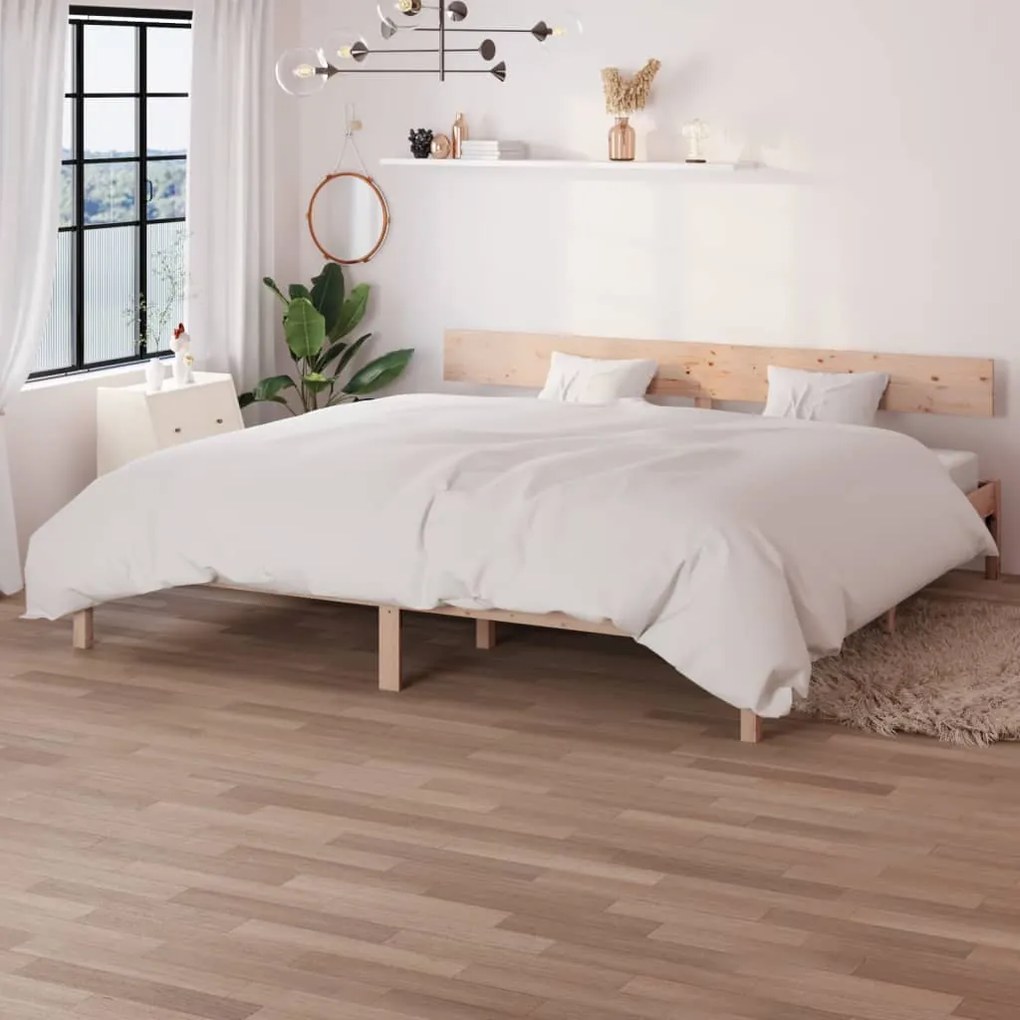 810167 vidaXL Estrutura de cama 200x200 cm pinho maciço preto