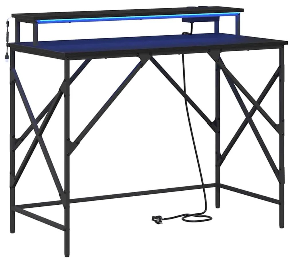 Mesa Carvalho preto 100 x 50 x 86.5 cm Madeira processada