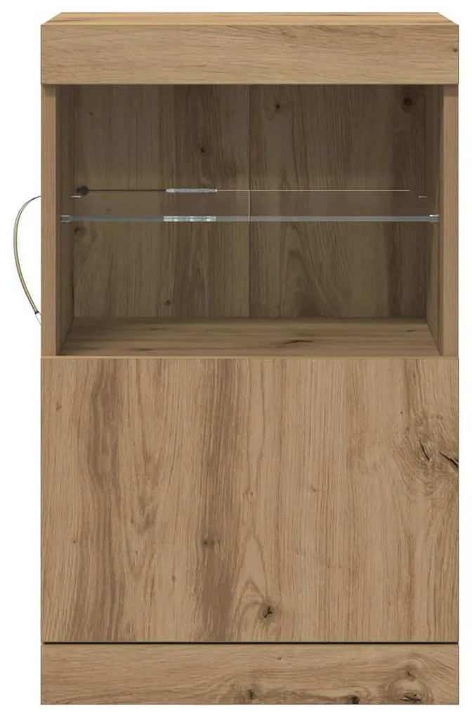 Sideboard vidaXL com Luzes LED Carvalho Artisan 41x37x67 cm