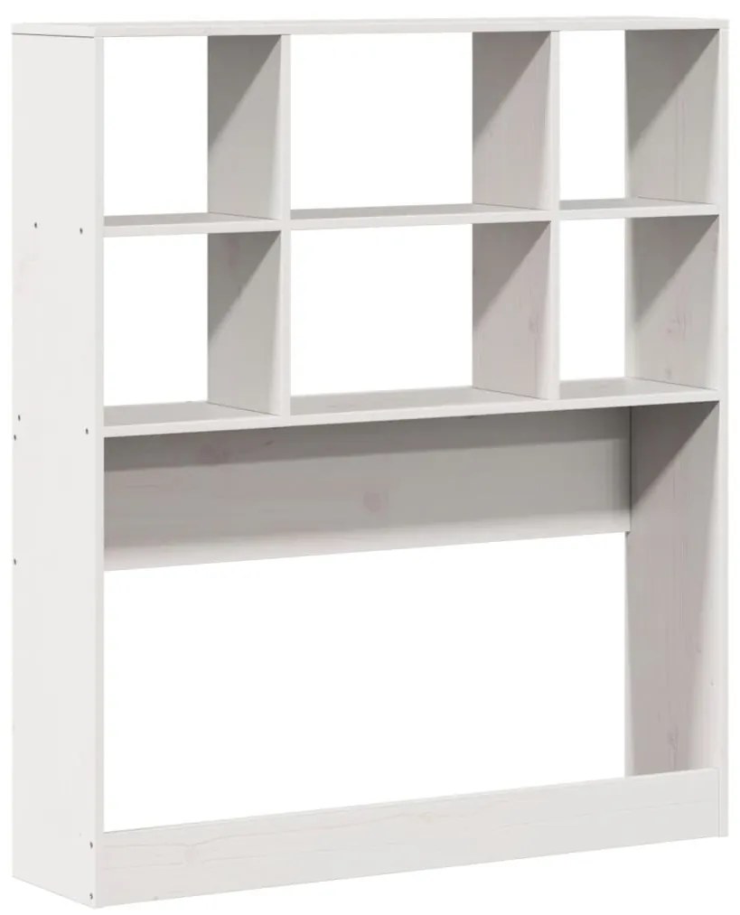 Cama com estante sem colchão 90x200 cm pinho maciço branco