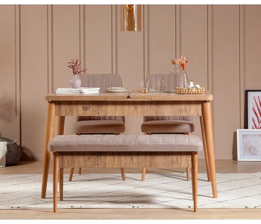 ****
Conjunto de Mesa de Jantar Extensível Vina – Pinho Atlântico – Me