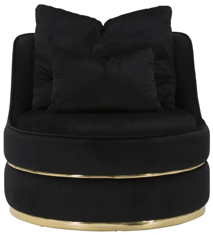 POLTRONA PARIS Ø 84X72 CM PRETO E DOURADO