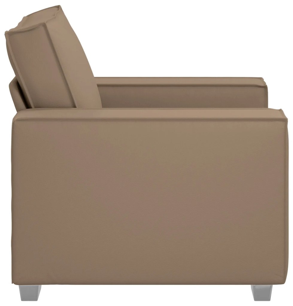 Cadeira de Sofá vidaXL Cappuccino 59 cm em Couro Sintético