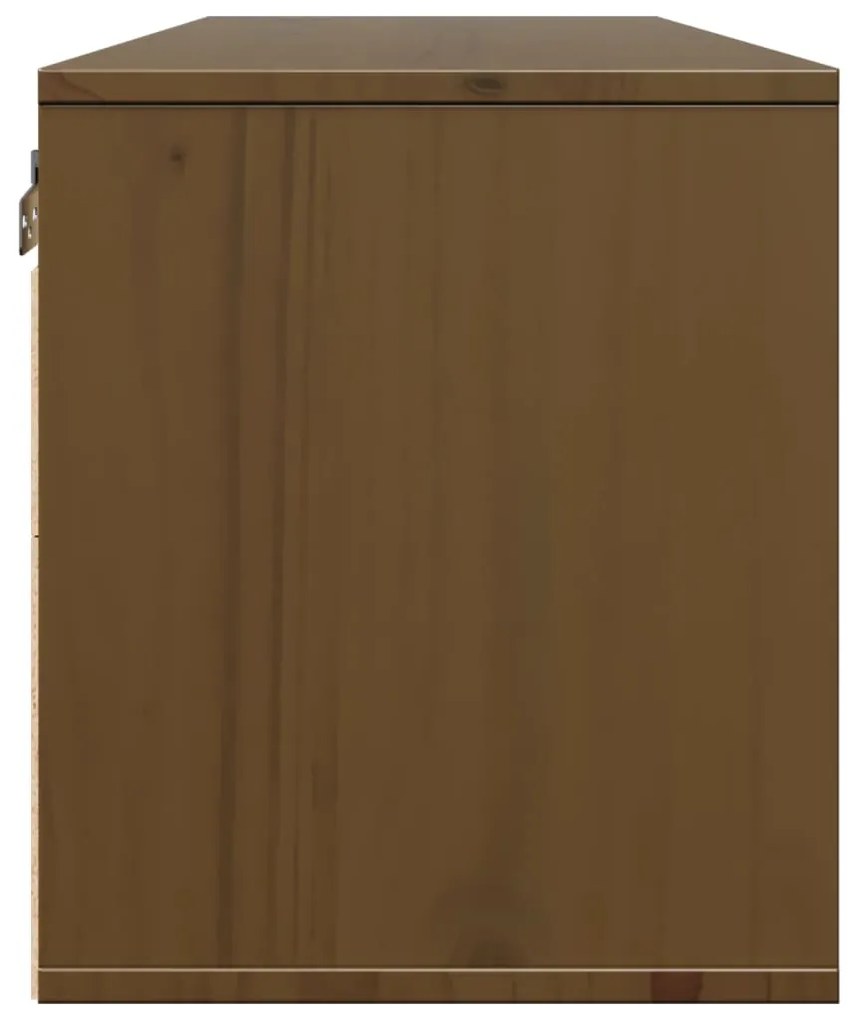 Armário de parede 100x30x35 cm pinho maciço castanho mel