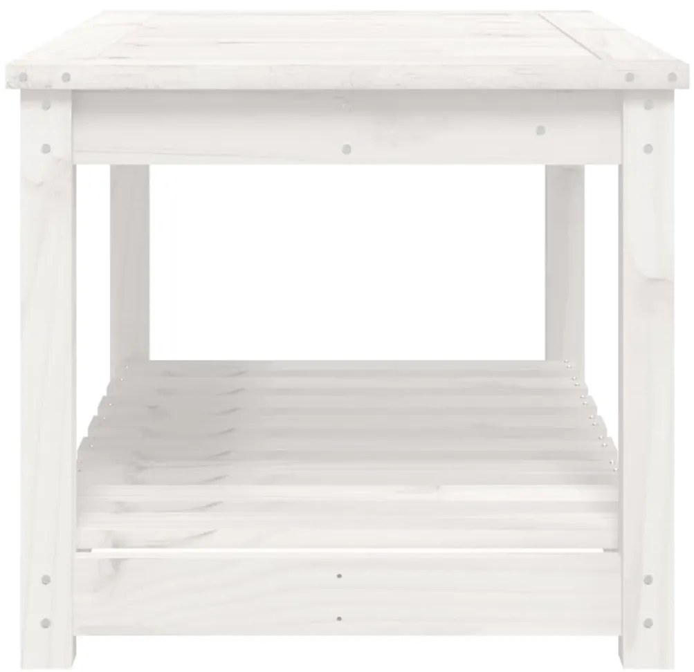 Mesa de jardim 82,5x50,5x45 cm madeira de pinho maciça branco