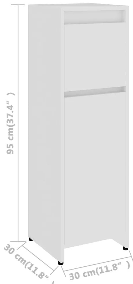 Armário de casa de banho derivados de madeira branco