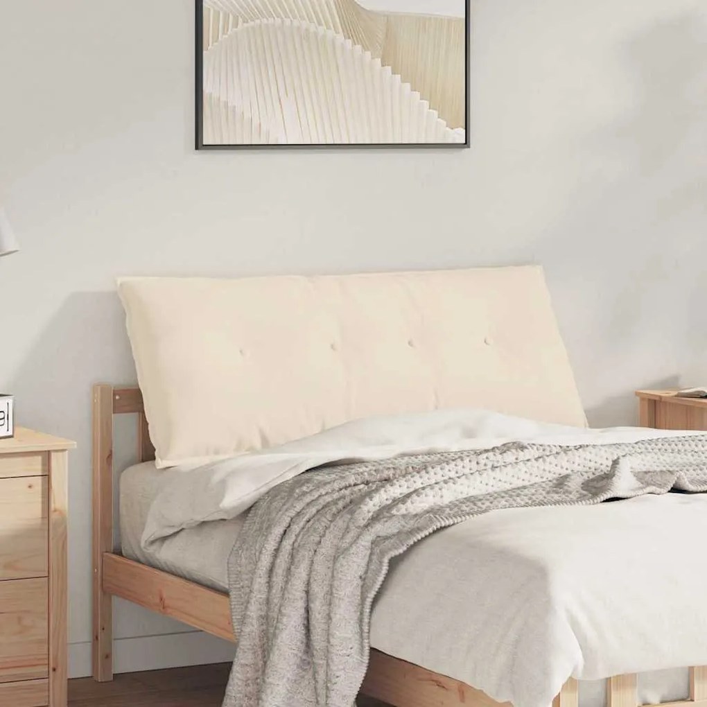 vidaXL Travesseiro para Costas Bege 120 x 50 cm Tecido de Microfibra