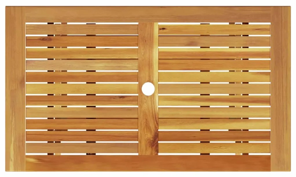 Conjunto de Jantar de Jardim Manual 5 pcs Madeira Natural Médio