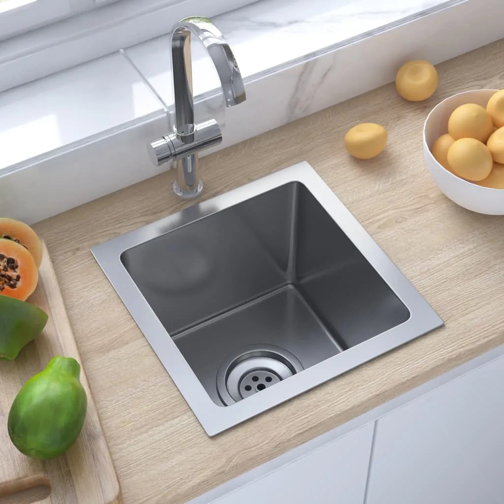 51498 vidaXL Lava-louça de cozinha artesanal aço inoxidável