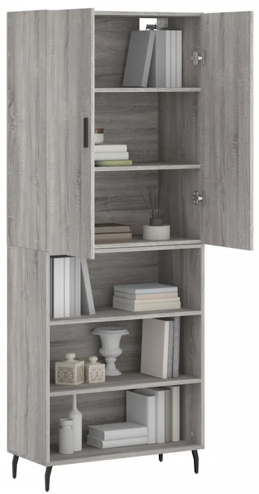 Armário alto 69,5x34x180 cm derivados de madeira sonoma cinza