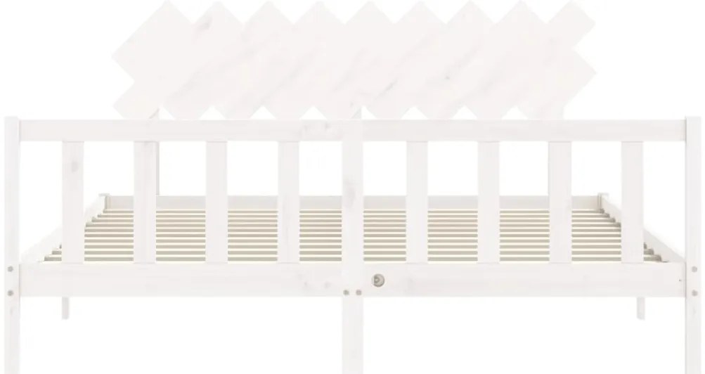Estrutura cama Super King Size c/ cabeceira madeira branco