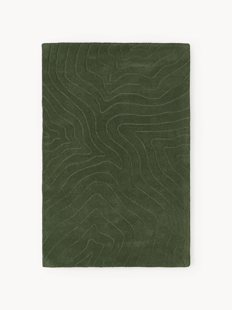 Tapete em lã artesanal com relevo Aaron