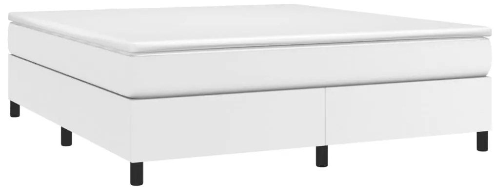 Estrutura de cama 160x200 cm couro artificial branco
