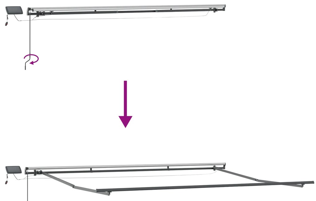 Toldo Retrátil Manual vidaXL com LED Vermelho 450x350 cm