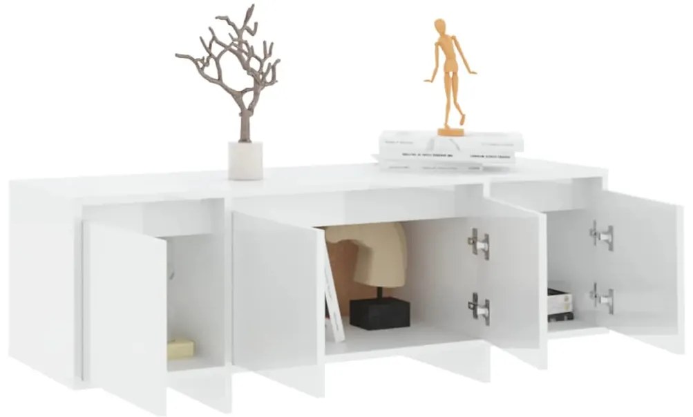 Móvel p/ TV 120x30x40,5 cm derivados madeira branco brilhante