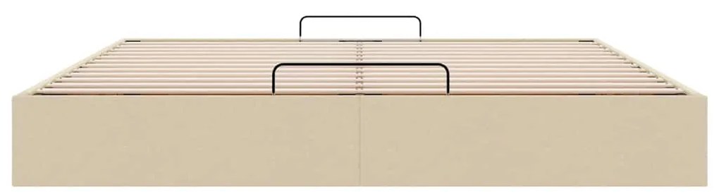Estrutura cama otomana sem colchão 160x200 cm tecido cor creme