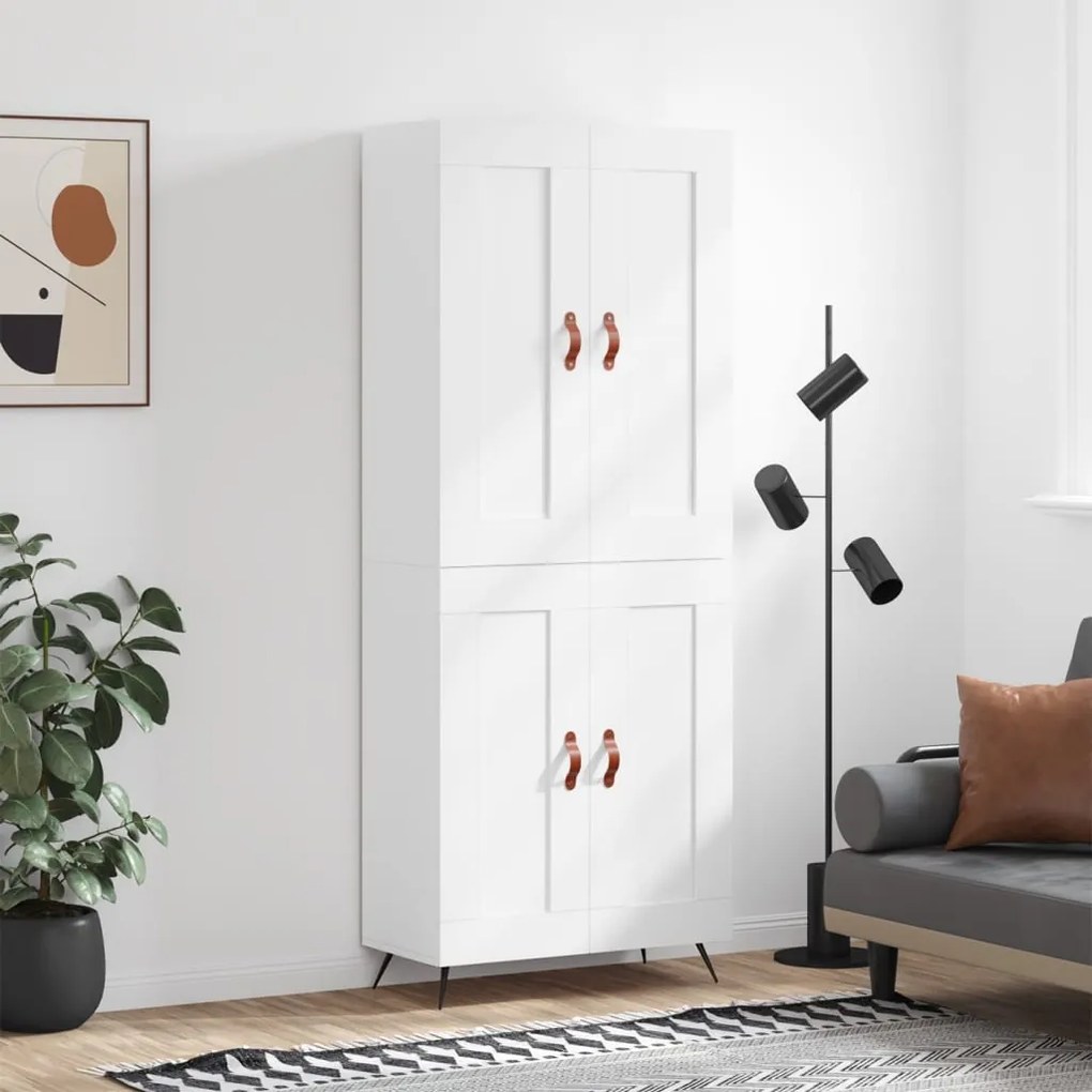 vidaXL Armário alto 69,5x34x180 cm derivados de madeira branco