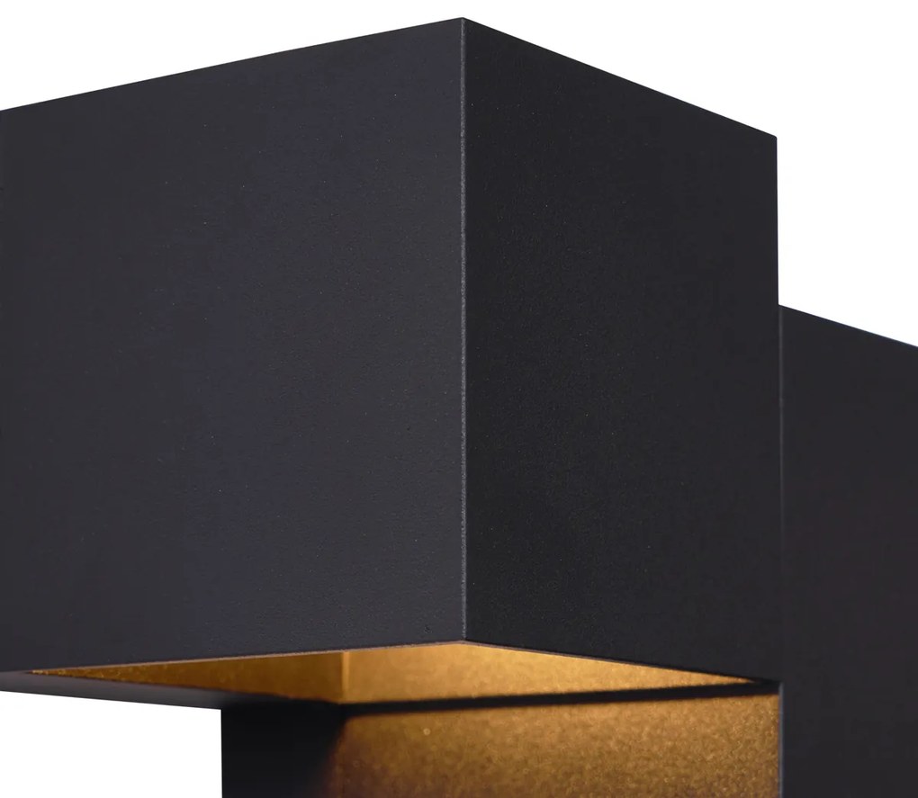 Candeeiro de Parede Moderno Preto 2 Luzes - Transfer Double